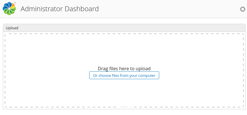 Screenshot of upload dashlet